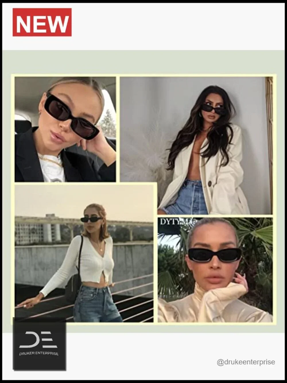 Rectangle Sunglasses Retro Y2K UV Protection Square Frame Unisex